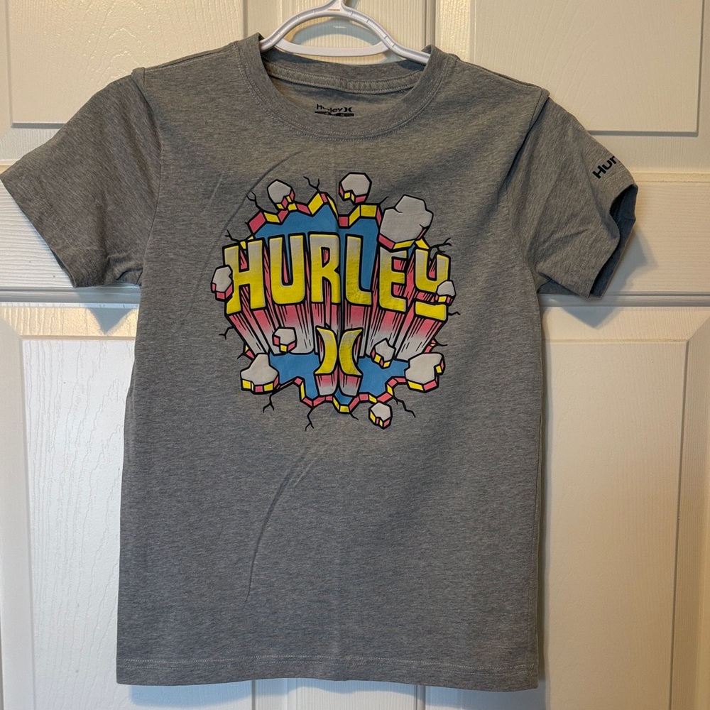 Hurley Kids Gray Burst Graphic Tee size medium
